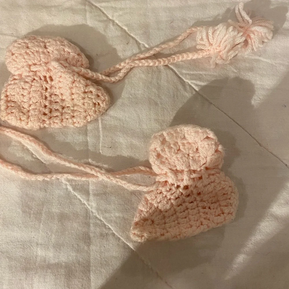 Hand Crafted Pink Booties Newborn (FB)